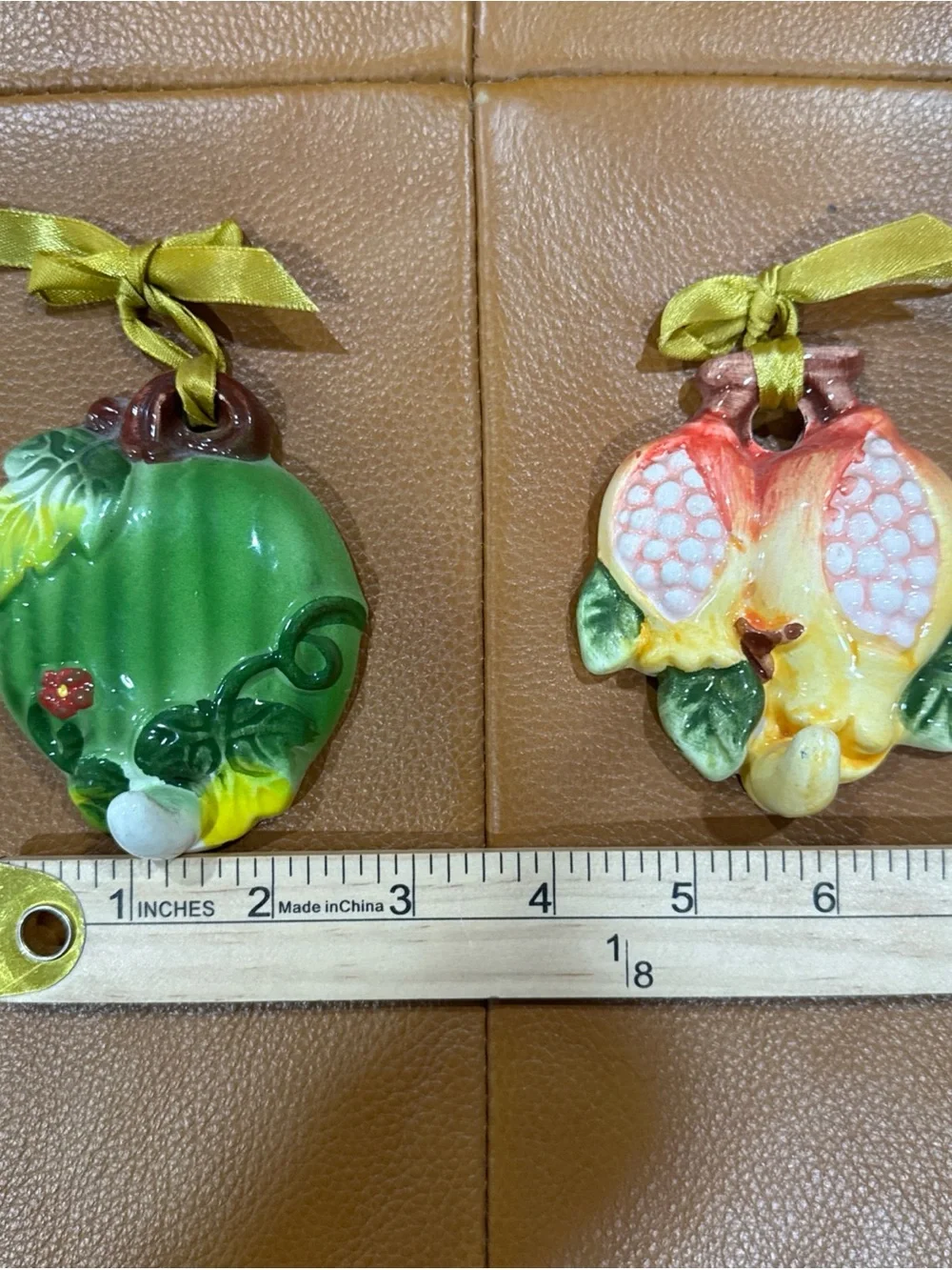 Vintage Fruit & Vegetable Wall Hooks Set of 3 Ceramic Kitchen Decor Cottagecore
